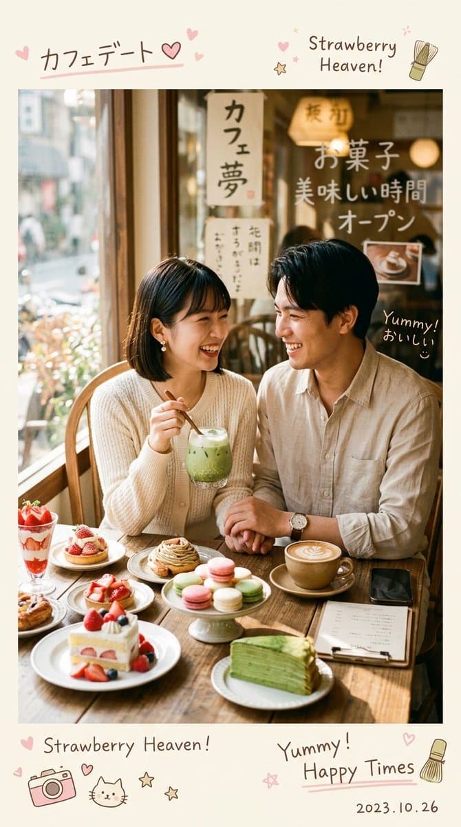 Ultra-realistic cozy Japanese-Korean café photography fea...