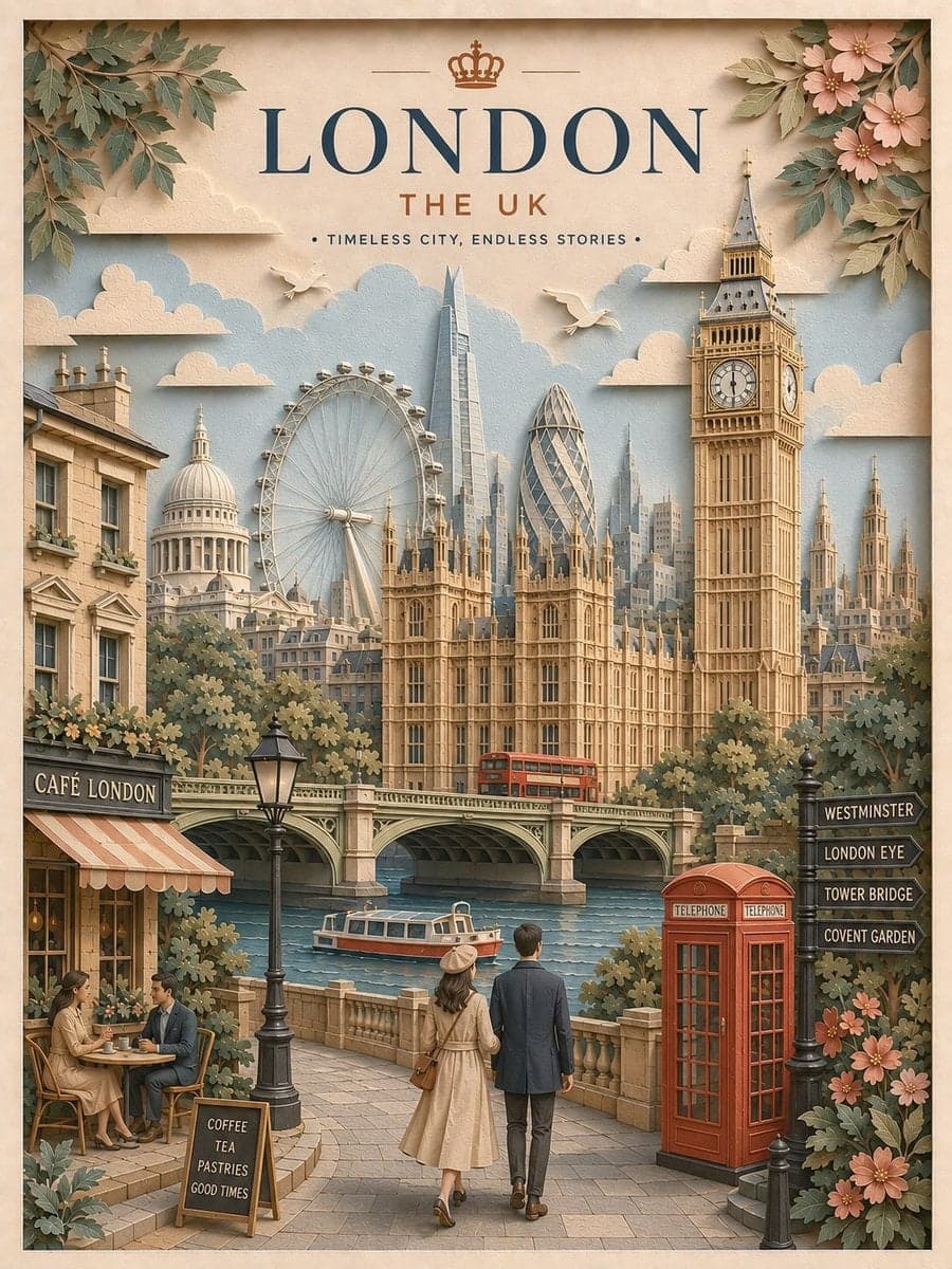 Create a highly detailed vertical travel poster in an ele... 2