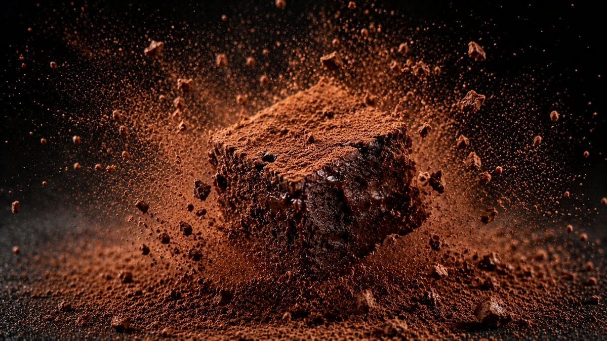 [Food Item] coated in [Powder Sugar Cocoa] being dropped ... 3
