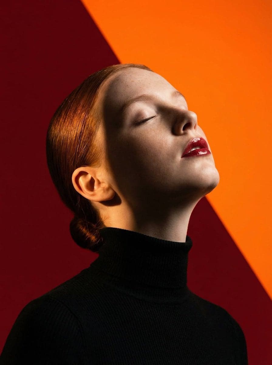 Ultra-high-fashion editorial beauty portrait of a fair-sk... 2