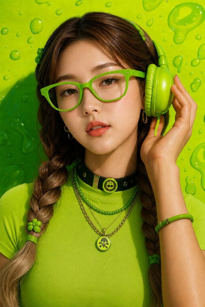 Ultra-realistic close-up fashion portrait of a young woma... 2