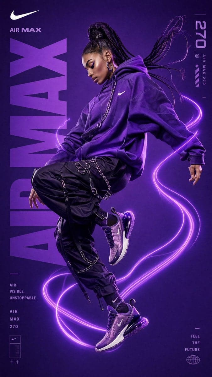 Ultra-premium Nike fashion advertising campaign, full-bod...